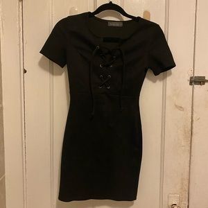 Tight Black Criss-Cross Dress